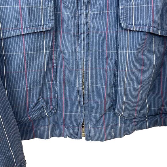 Tommy Hilfiger Vintage Zip Up Jacket Hooded Blue Red Plaid Lined Coat Size Small - Picture 6 of 12